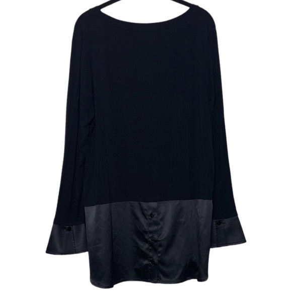 Soft Surroundings Black Tita jersey tunic top long sleeves Woman's size large - Picture 2 of 16